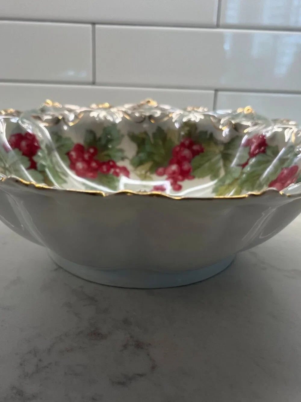 Antique MZ Austria Decorative Hand Painted Porcelain Bowl, Germany